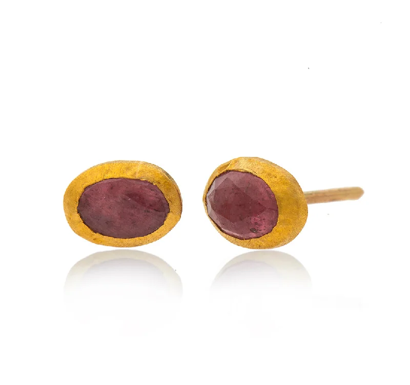 Color block earrings for women -Nava Zahavi Yellow Gold Pinky Stud Earrings