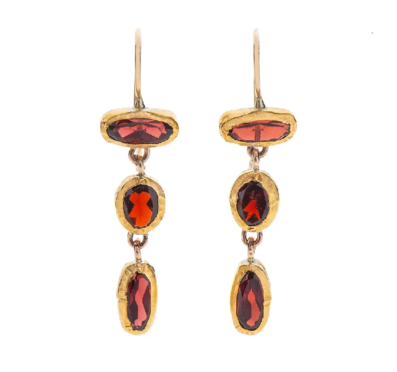 Party earrings for women -Nava Zahavi Dangle Garnet Earrings