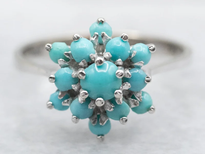 Chunky rings for women -Turquoise Cluster Ring