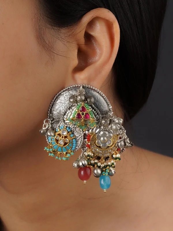 Zircon earrings for women -Multicolor Tribal Earrings - EK-SFEAR281A