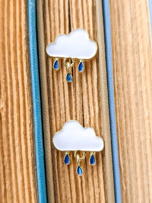 Cool earrings for women -Dainty Rain Cloud Earrings