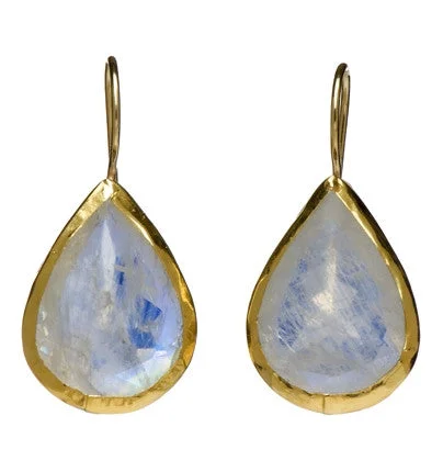 Aqua earrings for women -Nava Zahavi Yellow Gold Moonstone As rainbow as can be Earrings