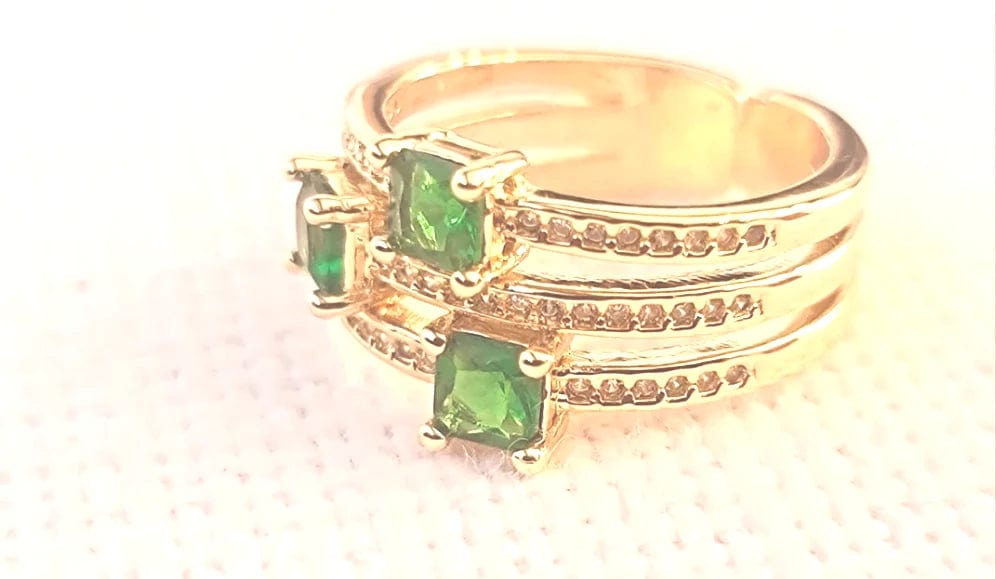 Gemstone engagement rings for women -Emerald Cuff Ring