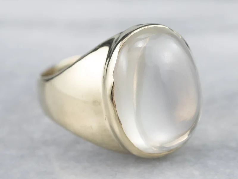 Adjustable rings for women -Bold Vintage Moonstone Ring