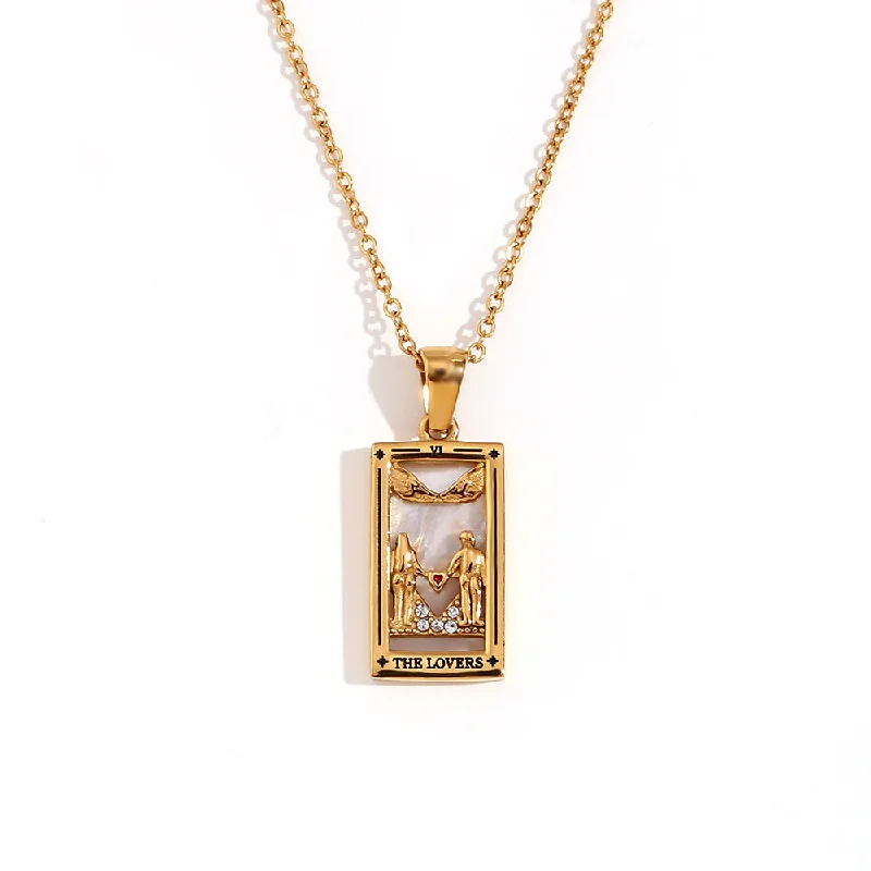 Original New Tarot Necklace-Gold-Lovers