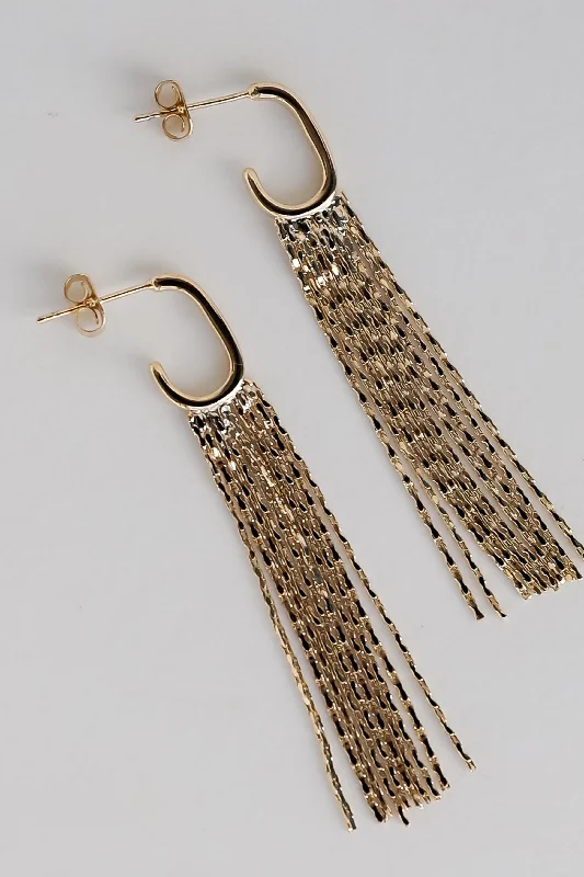 Colorful earrings for women -Sabrina Gold Fringe Earrings