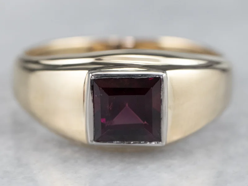 Birthstone rings with diamonds for women -Unisex Garnet Solitaire Ring