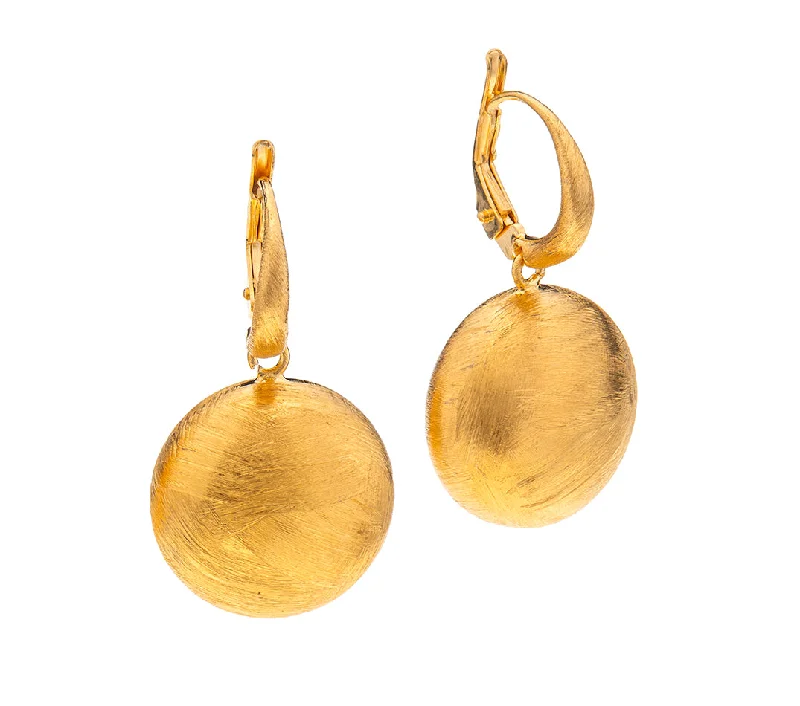 Swarovski earrings for women -Nava Zahavi Gold Plated Lever Back Round Earrings