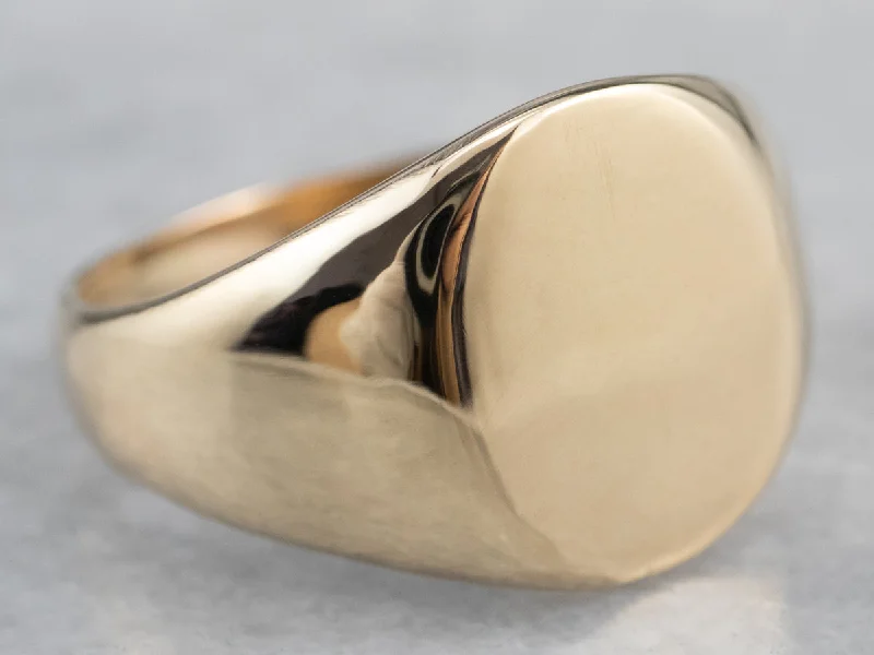 Multi-band rings for women -Unisex Plain Gold Signet Ring