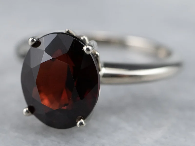 Custom gold rings for women -Sleek Pyrope Garnet Solitaire Ring