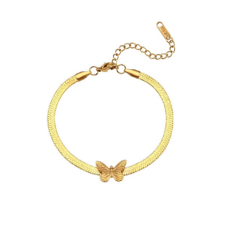 A butterfly fish bone chain bracelet