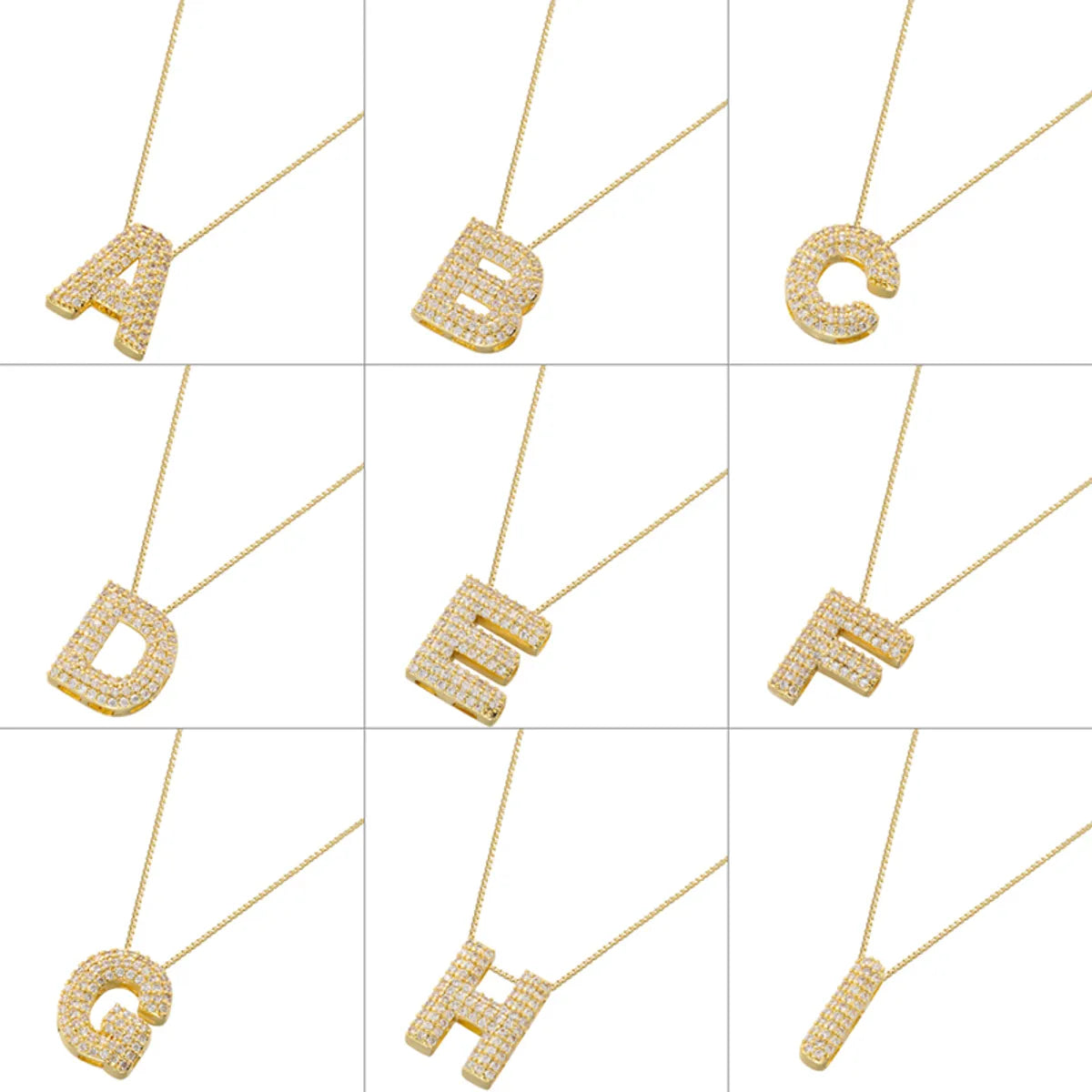 Women’s lock pendant necklaces -Hip-hop Exaggerated Punk Letter Copper Plating Inlay Zircon 18k Gold Plated Pendant Necklace