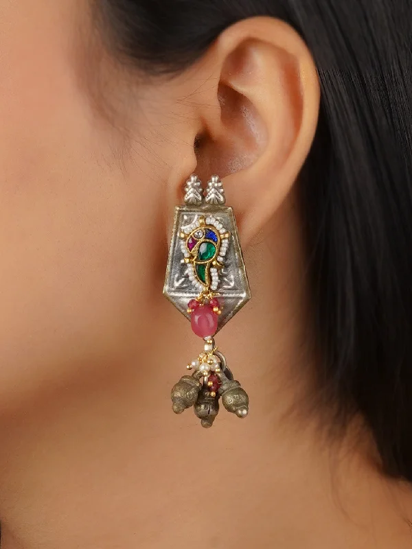 Designer earrings for women -Multicolor Tribal Earrings - EK-SFEAR304MA