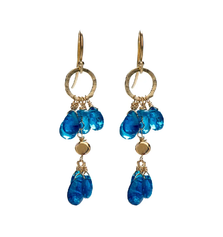 Modern silver earrings for women -Nava Zahavi Blue Tears Earrings