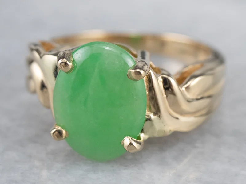 Silver engagement rings for women -Vintage Dyed Jade Cocktail Ring