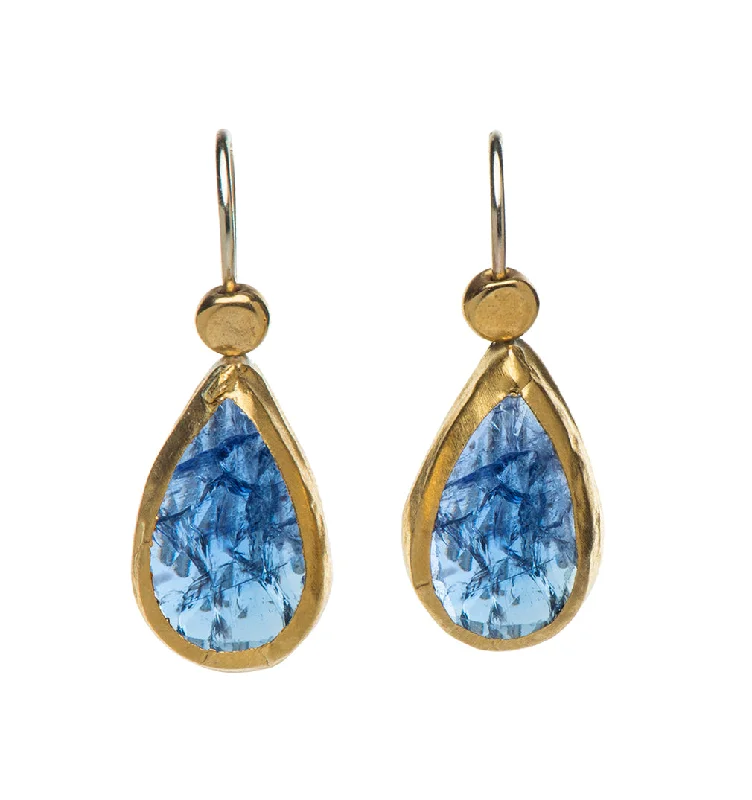 Silver earrings for women -Nava Zahavi Ocean Tanzanite Earrings