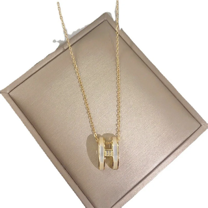 Long gold necklaces for women -Moderate Luxury Letter Text Number Titanium Steel 18K Gold Plated Necklaces