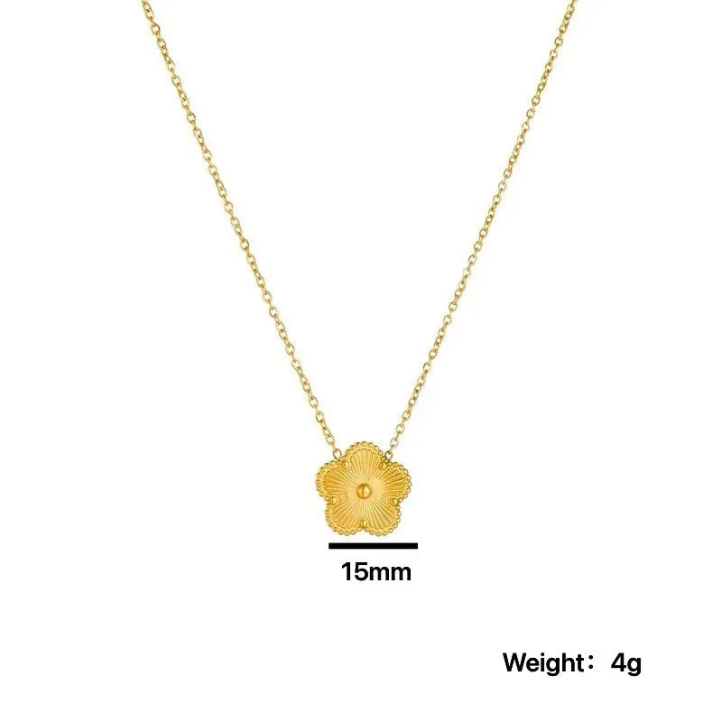 Gemstone necklaces for women -Minimalist Round Geometric Stainless Steel 18K Gold Plated Necklaces