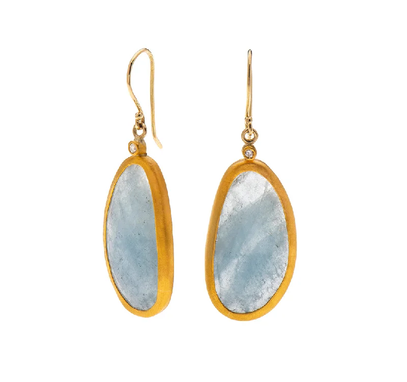 Designer earrings for women -Nava Zahavi Precious Aqua Earrings