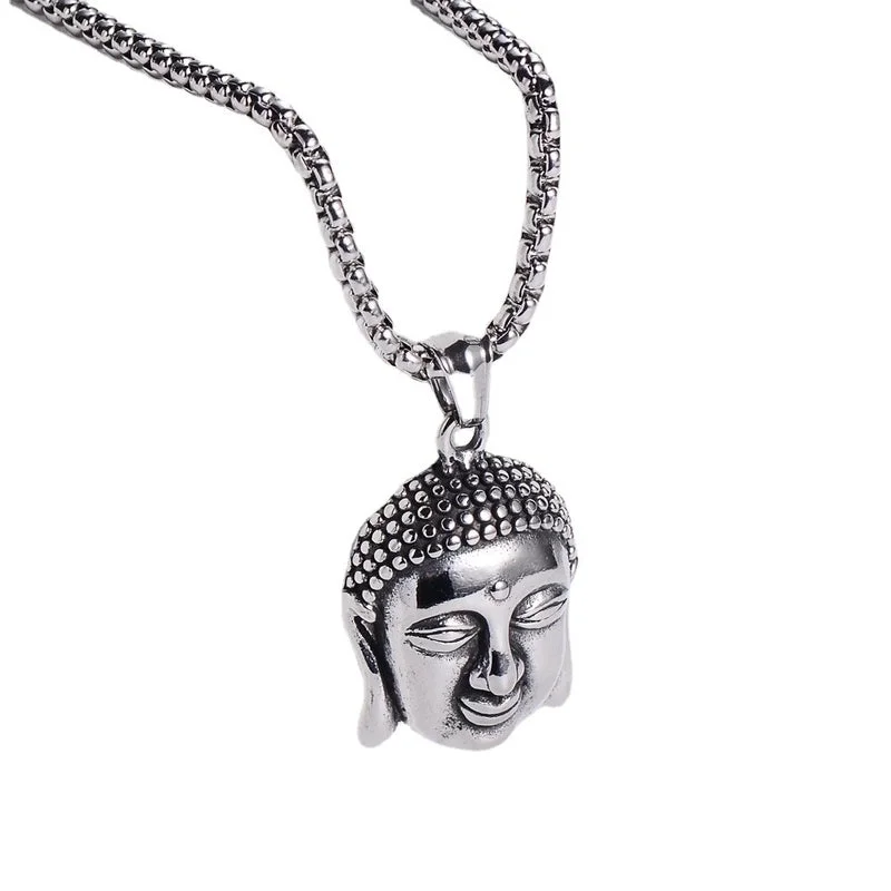 Crystal necklaces for women -Chinese Style Buddhist Religious Jewelry Wholesale Buddha Portrait Men's Pendant Necklace