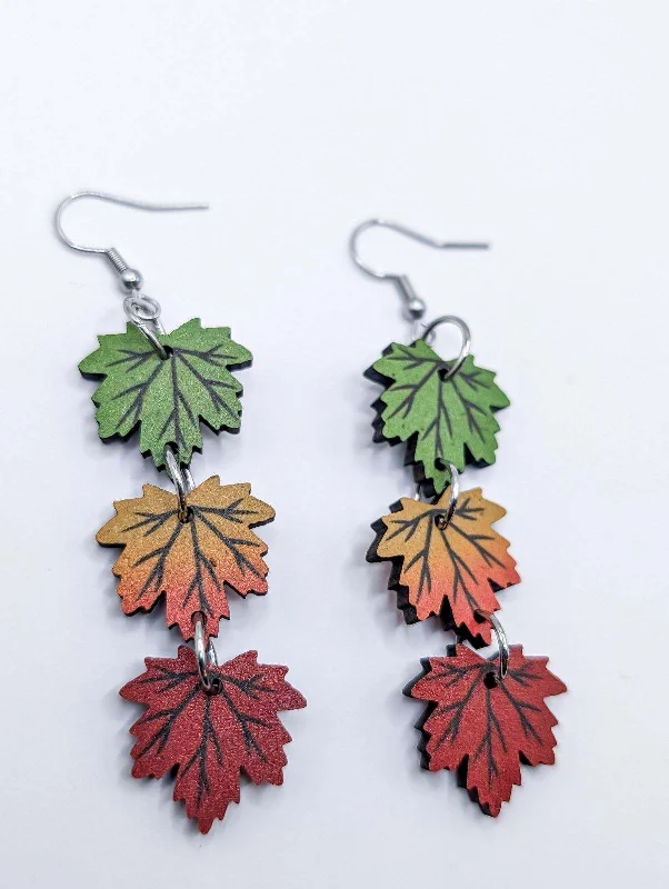 Simple earrings for women -Beautiful Fall Leaf Earrings