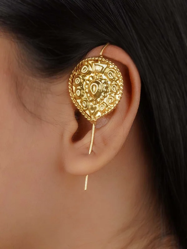 Fashion earrings for women -Gold Plated Tribal Earrings - EK-SFEAR254G