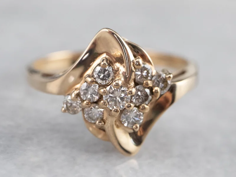 Custom-designed rings for women -Vintage Diamond Dinner Ring