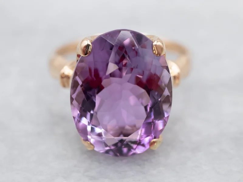 Wedding rings for women -Bold Amethyst Statement Ring