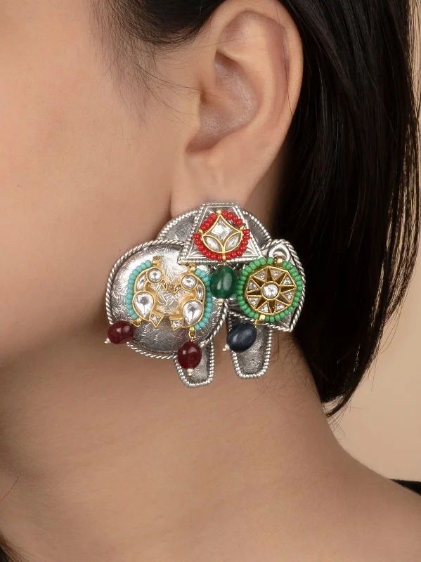 Ethnic earrings for women -Multicolor Tribal Earrings - EK-SFEAR279