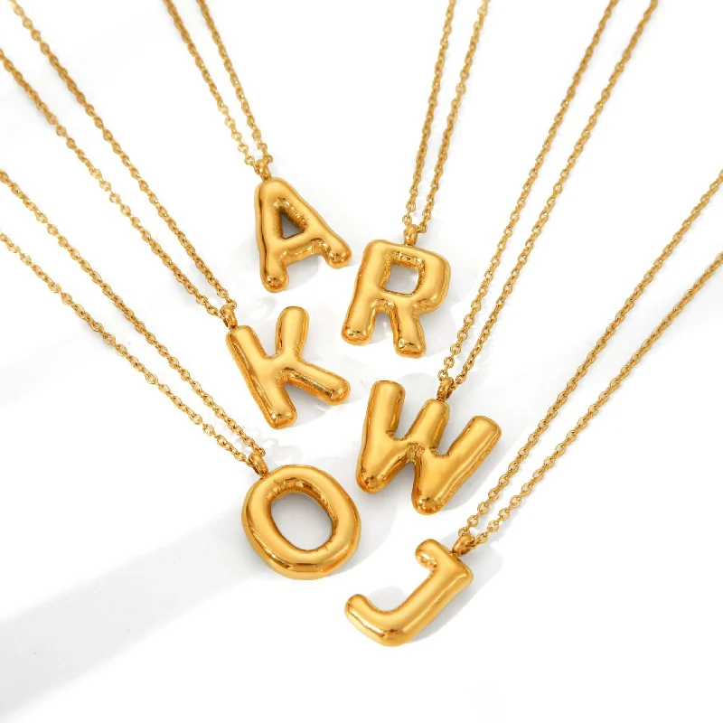 Birthstone necklaces for women -IG Style Letter Number Text Stainless Steel Electroplating Necklaces