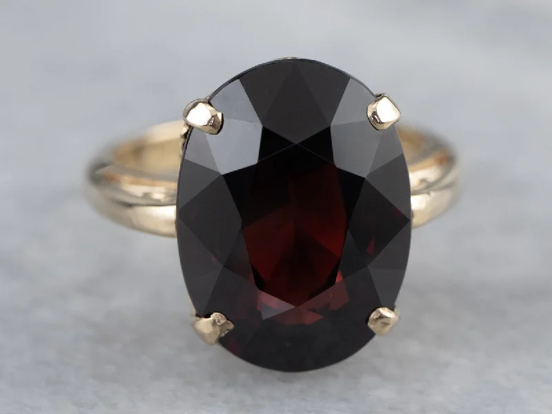 Trendy wedding rings for women -Pyrope Garnet Gold Statement Ring