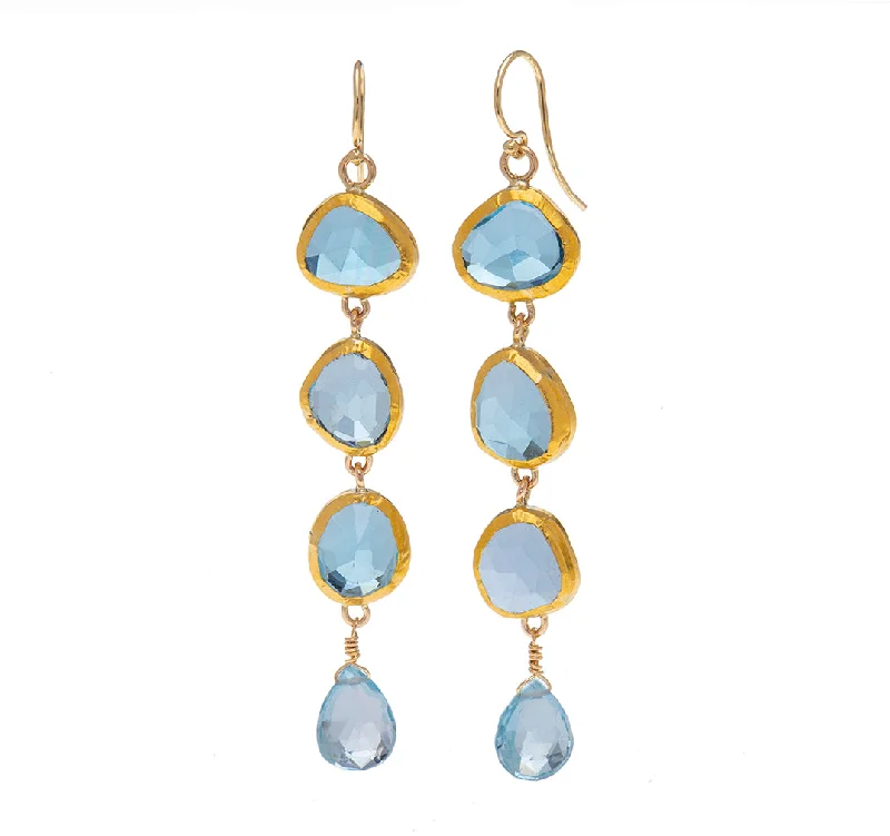 Chakra earrings for women -Nava Zahavi Lucky Blue Earrings