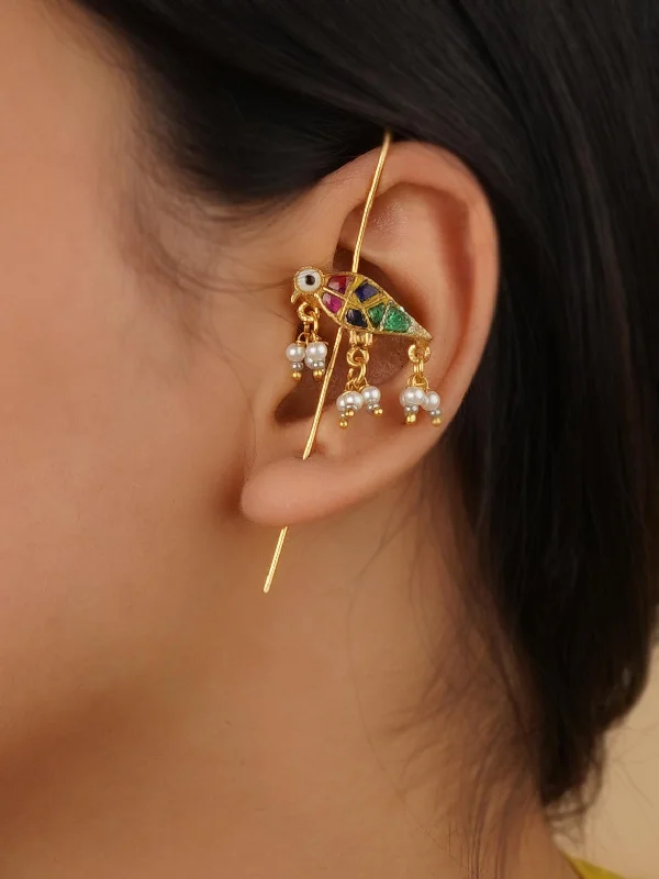 Geometric earrings for women -Multicolor Gold Plated Earrings - TR-EAR147F