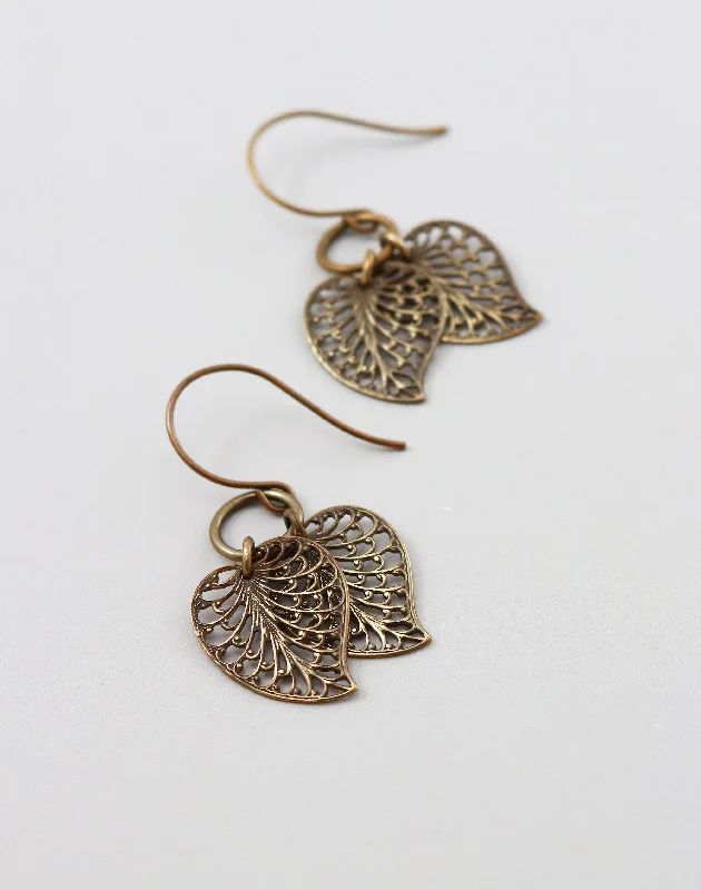 Silver earrings for women -Fallen Leaves Earrings, (1 pair)