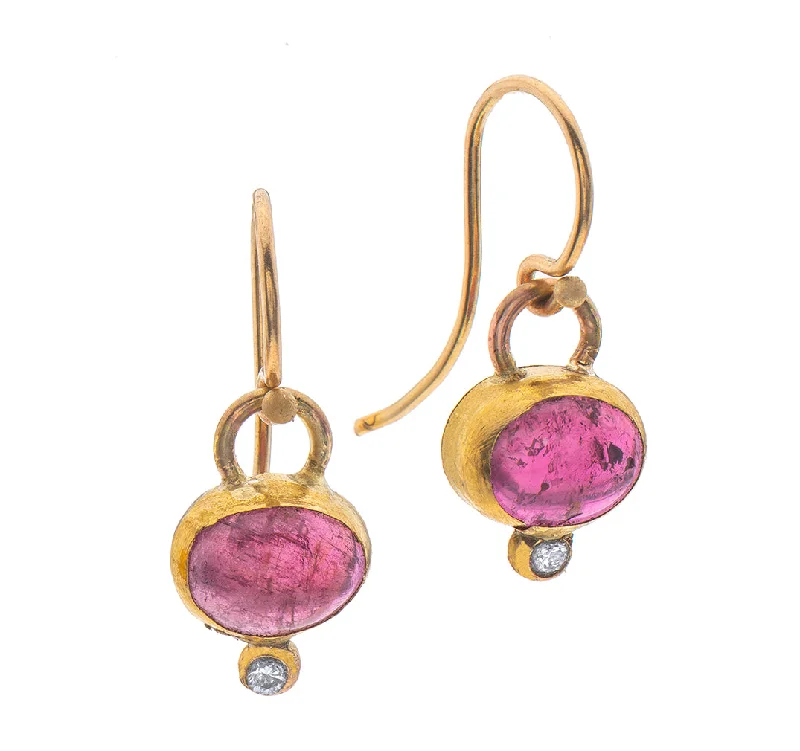 Stud earrings for women -Nava Zahavi Yellow Gold Garnet and Diamond Earrings