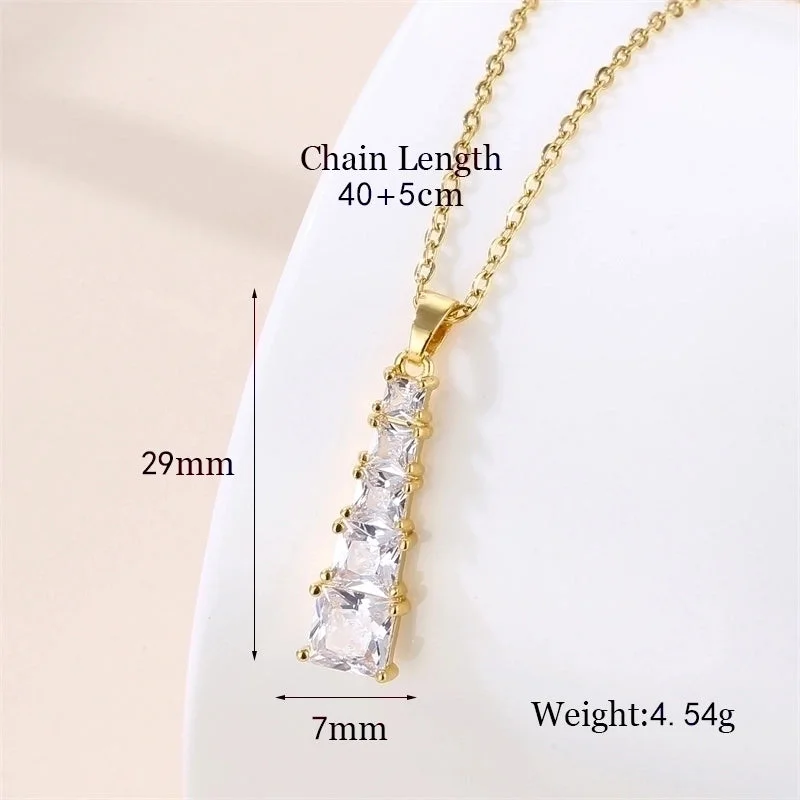 Crystal pendant necklaces for women -Wholesale Vintage Style Round Heart Shape Snowflake Stainless Steel Titanium Steel Plating Inlay 18k Gold Plated Gold Plated Zircon Pendant Necklace