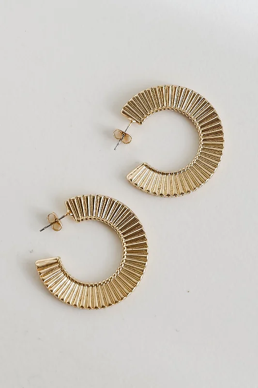 Hoop earrings for women -FINAL SALE - Lilly Gold Statement Hoop Earrings