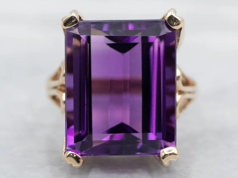 Multi-band rings for women -Classic Amethyst Cocktail Ring