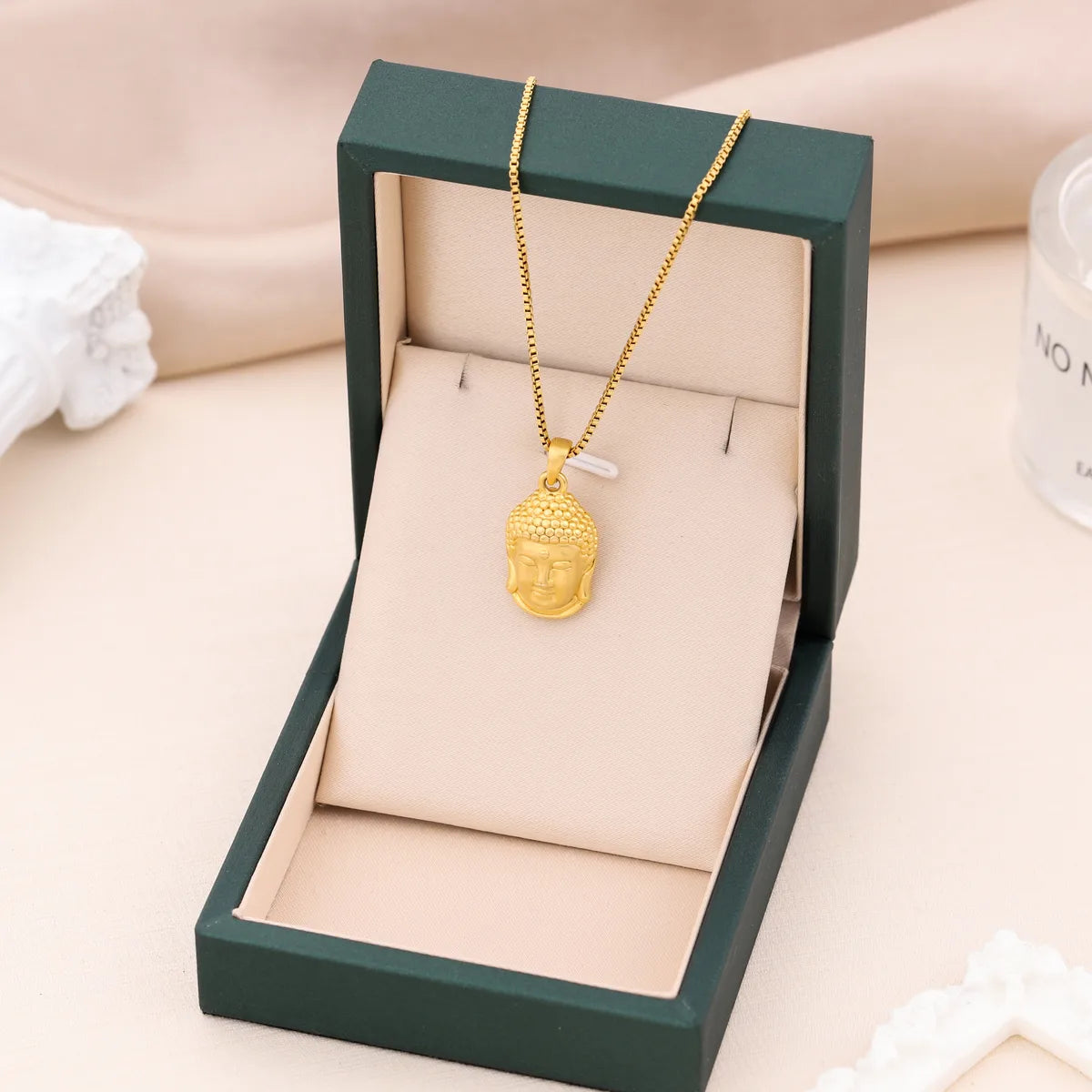 Designer gold necklaces for women -Classic Style Buddha Copper Pendant Necklace