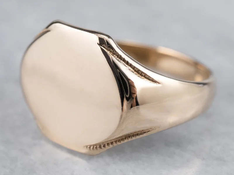 Twisted rings for women -Gold Minimalist Signet Ring