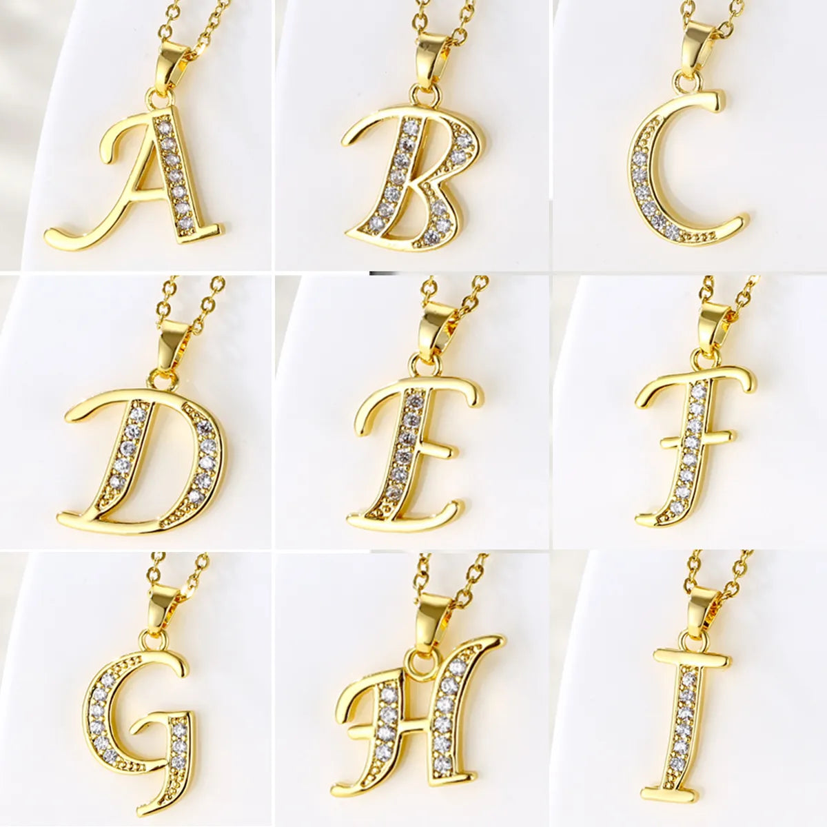 Pendant necklaces for women -Fashion Letter Stainless Steel Titanium Steel Plating Inlay Zircon 18k Gold Plated Gold Plated Pendant Necklace