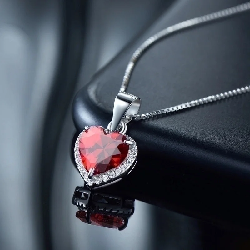 Layered necklaces for women -Elegant Vintage Style Heart Shape Sterling Silver Plating Inlay Zircon Rhodium Plated Rings Necklace