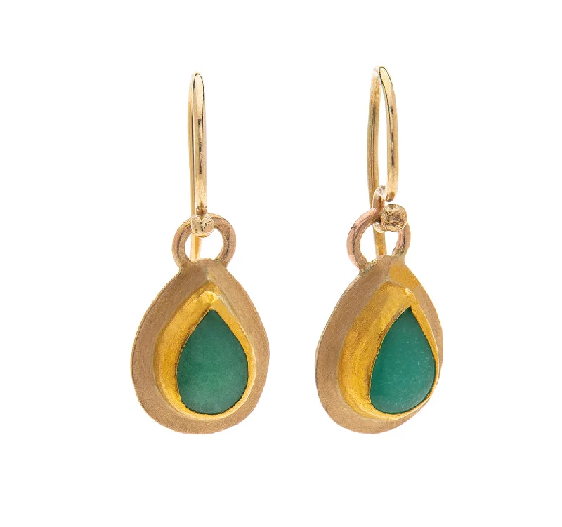 Pearl earrings for women -Nava Zahavi Green Bell Earrings