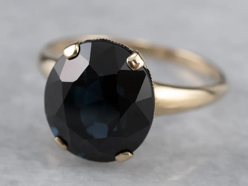 Elegant rings for women -Vintage Spinel Solitaire Ring