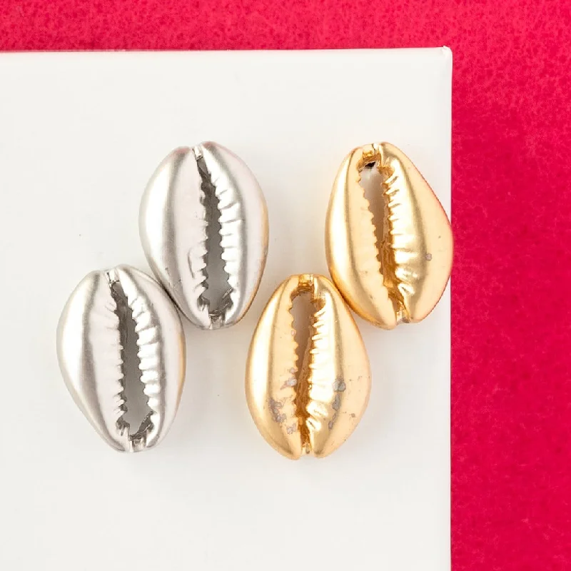 Silver earrings for women -Cowrie Shell Post Earring