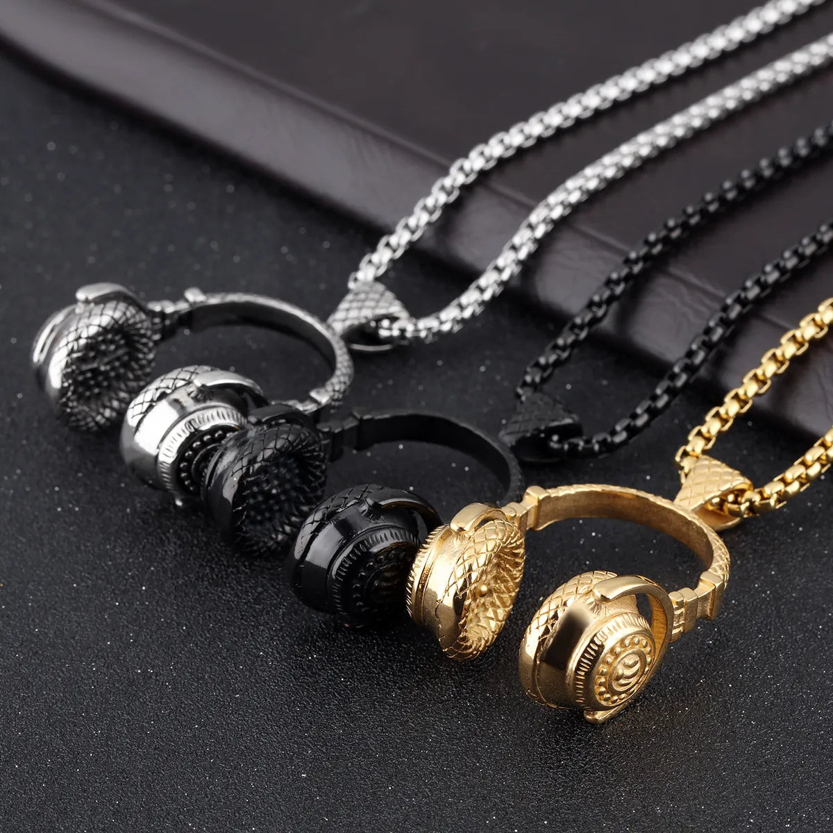 Women’s chain necklaces with charms -Hip-Hop Headset Stainless Steel Plating Men'S Pendant Necklace