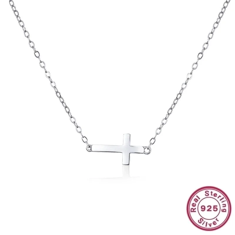 Personalized necklaces for women -Retro Cross Sterling Silver 18k Gold Plated White Gold Plated Necklace In Bulk