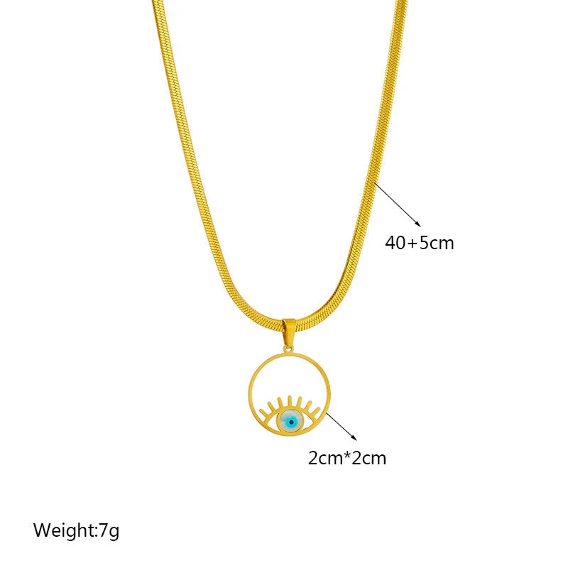 Women’s infinity necklaces -Fashion Square Chain Pentagram Titanium Steel Electroplating Necklaces