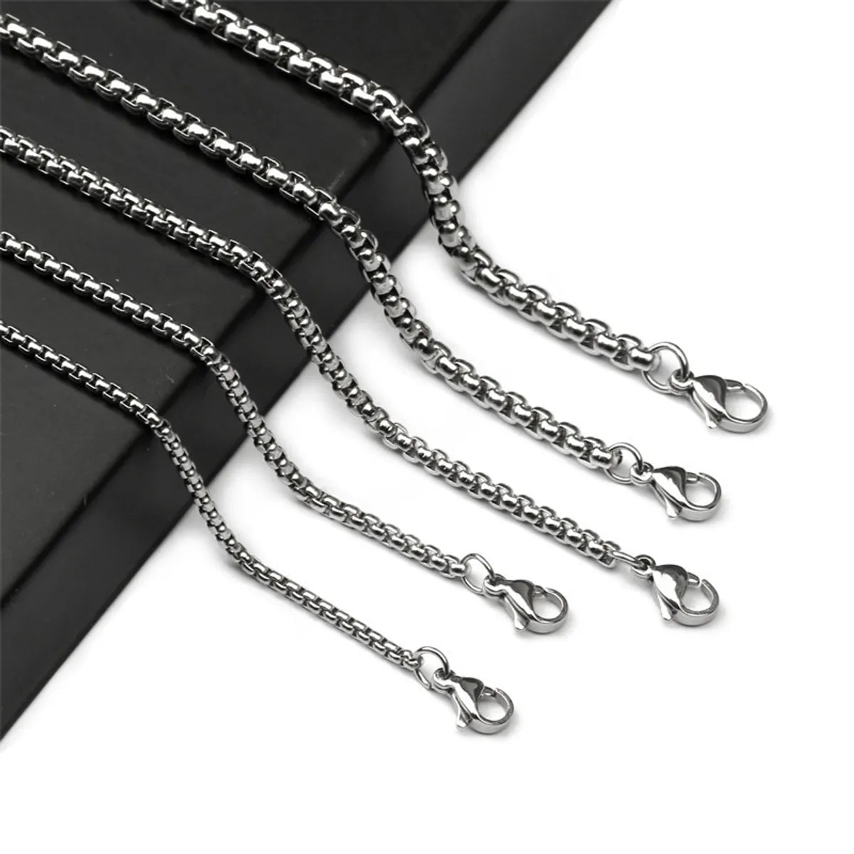 Wedding chain necklaces for women -Simple Style Solid Color Titanium Steel Unisex Necklace