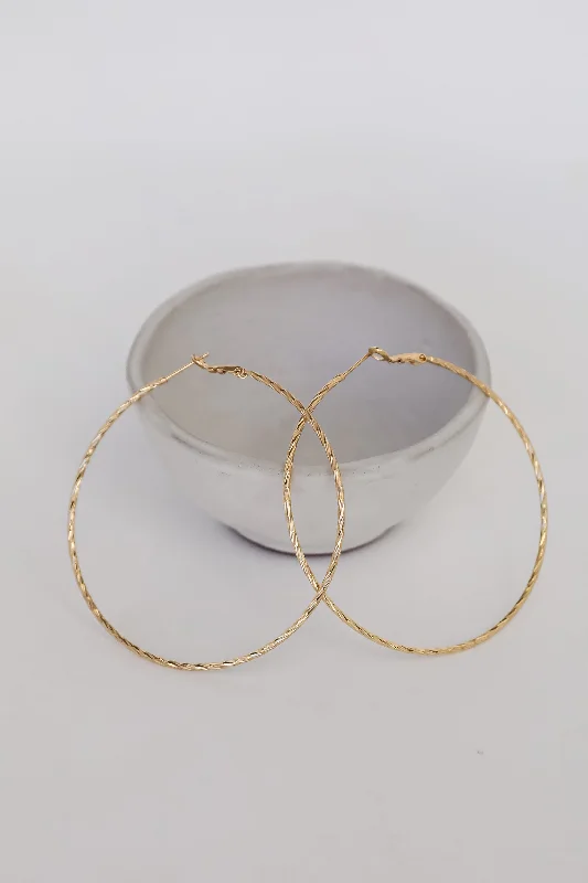 Silver hoop earrings for women -Michelle Gold Hoop Earrings